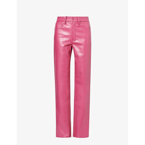 Women's GOOD AMERICAN Straight Leg Faux Leather Pants Size 6 Pink